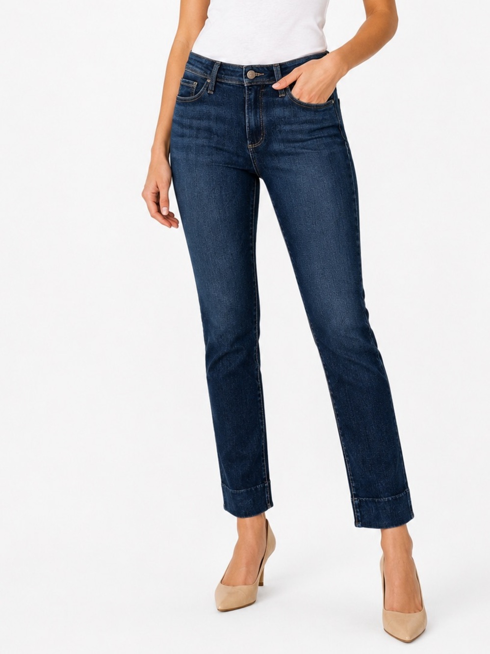 Paige Hoxton Slim Jeans Womens 27 Dark Wash Mid Rise Stretch Denim